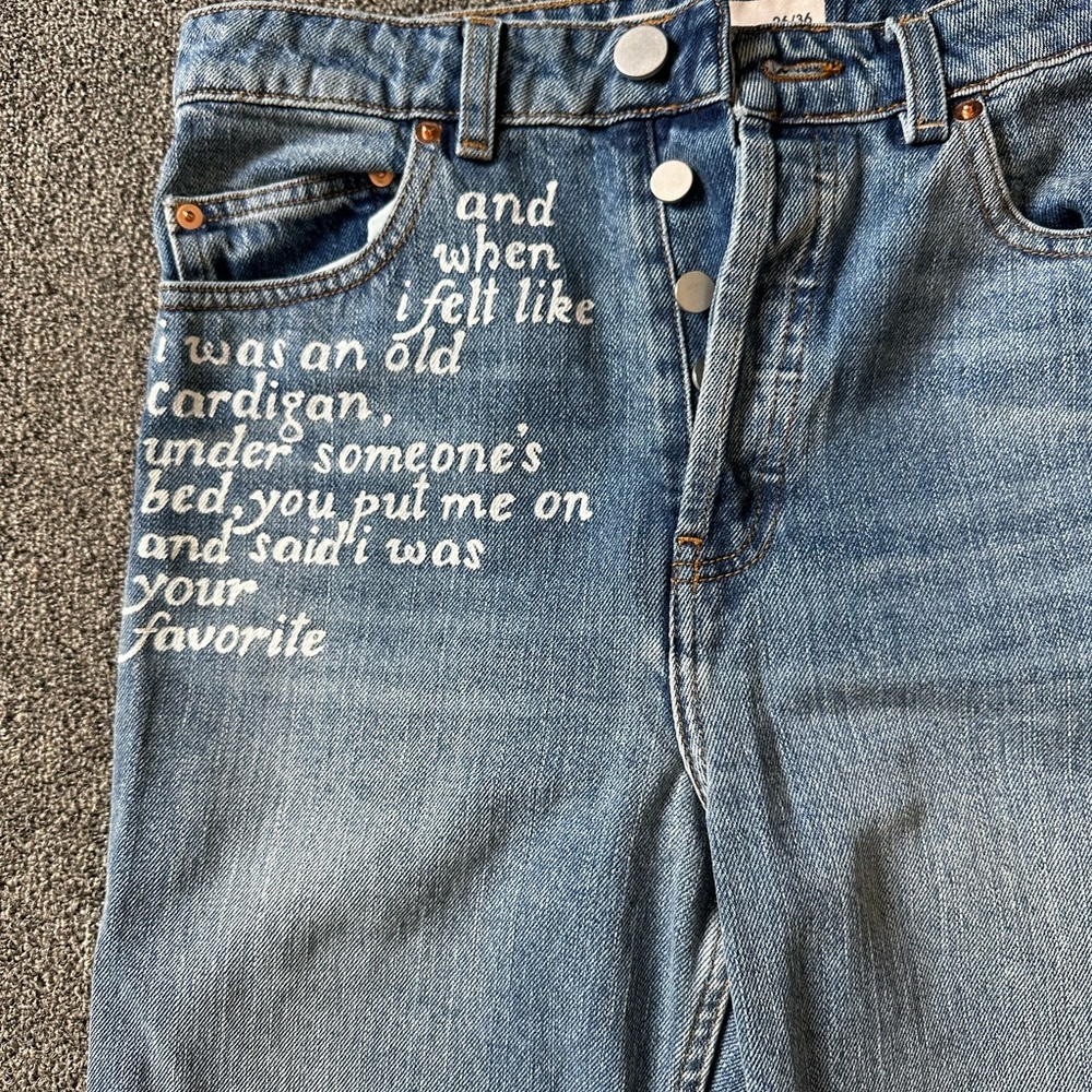 Hand painted Taylor Swift Folklore jeans